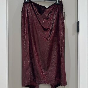 A . New day maroon shimmer pencil skirt